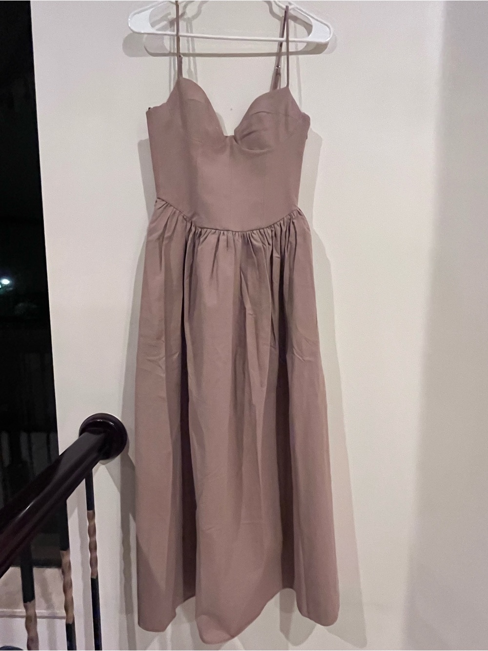 Zara Dusty Mauve Spaghetti-Strap Midi Dress
